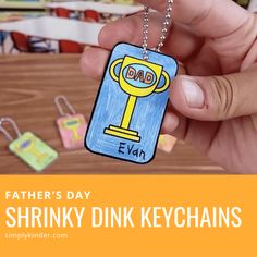 father's day shrinky dink keychains are fun for the kids