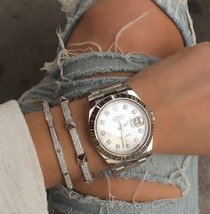 Bracelets and Rolex Casio Vintage, Vintage Rolex, Stylish Watches, Gold Case