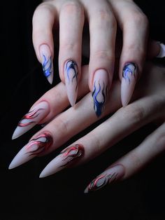 Red Blue Nails, Blue And Red Nails, Nail Art Designs Images, Christmas Gel Nails, Nails 2023