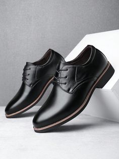 Men Business Casual Pointed Toe Lace-Up Leather Shoes, New Breathable Soft Sole Work Shoes, Korean Style Black         Men Shoes, size features are:Bust: ,Length: ,Sleeve Length: Office Men Shoes, Black Fancy Shoes Men, Men Office Shoes, Formal Shoes For Men Classy, Mens Shoes Wedding, Black Dress Shoes Men, Wedding Shoes Groom, Wedding Shoes For Men, Men Wedding Shoes