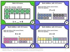 four different math worksheets with numbers and fractions on the same number line