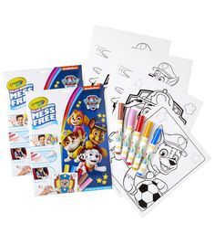 the paw patrol coloring book with markers and crayons