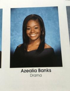 two women are smiling for the camera in front of a blue background with words that read azealia banks drama