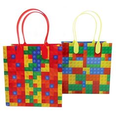 two bags made out of lego blocks