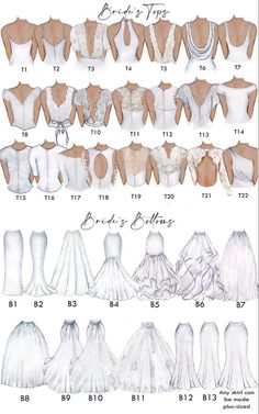 an image of different types of wedding gowns