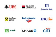 various bank logos are shown in this image