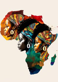 an african woman's head with different colored hair