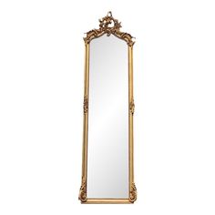 an ornate gold framed mirror on a white background