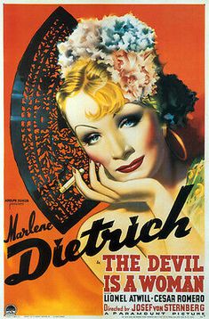 the devil is a woman movie poster with a woman in a floral headdress