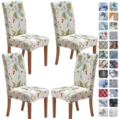 PRICES MAY VARY. Reinvent Your Chairs! Are you ‘over’ the look of your dining chairs? Perhaps the kids spilled one too many things on them, maybe the color and pattern is faded and dull. You don’t even need a reason! Let’s makeover your chairs together with our modern & durable- easy to fit, anti-slip, wrinkle resistant, reusable dining room chair covers that are fun and beautiful, as they are soft and comfy. Stretchy Fabric, Suitable For Most Dining Chairs: These universal kitchen chair covers Gold Chair Covers, Parson Chair Covers, Parsons Chair Slipcovers, Dining Chair Seat Covers, Kitchen Chair Covers, Dining Room Chair Covers, Washable Slipcovers, Parsons Chair, Chair Slipcovers