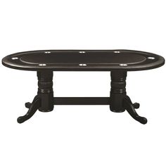 a black poker table with four legs