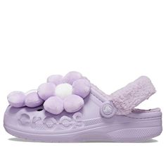 (WMNS) Crocs Baya Lined Fuzz Strap Singles Day 'Purple White' 209234-90H Crocks Shoes Purple, Croc Jibbitz Ideas, High School Hairstyles, Purple Crocs, Lined Crocs, Crocs Baya, Crocs Accessories, Purple Line, School Hair