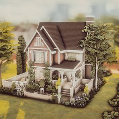 Sims 20x15 House, Sims 4 20x15 House, Sims 4 Mods House, Basegame House Sims 4, Sims 4 Cottage House, Sims4 Build, Sims4 House