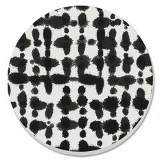 a black and white animal print plate