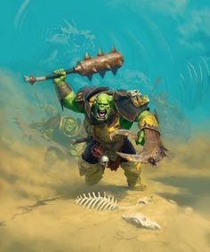 Age Of Sigmar Orruks, Age Of Sigmar Art, Goblin Art, Warhammer Age Of Sigmar, Fiction Idea, Dnd Monsters, Cool Monsters