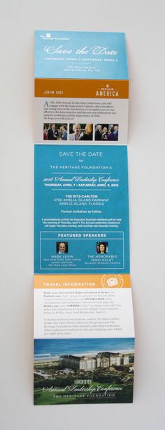 the front and back of a brochure for an event