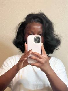 #bob Black Bob On Black Women, Bob With Ends Flipped Up, Quickweave Long Bob, Layered Bob Wig Black Women, Short Hollywood Curls, Bob Silk Press Natural Hair Styles, Voluminous Silk Press, Curly Bob Natural Hair Black Women, Sew In On Short Hair With Leave Out