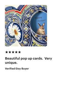 an easter card with the words, beautiful pop up cards very verified by bunnyster