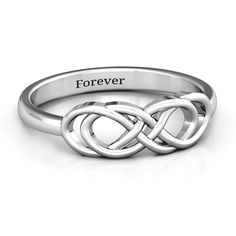 Sterling Silver Infinity Knot Ring | Jewlr Silver Infinity Rings, Luxury Sterling Silver Infinity Ring, Infinity Knot Ring, Infinity Band, Infinity Knot, Monogram Ring, Infinity Ring, Knot Ring, Infinity Symbol