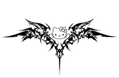 a hello kitty tattoo design on a white background