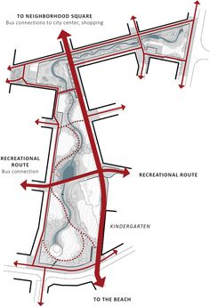 a diagram showing the location of different roads and directions for each section of the road