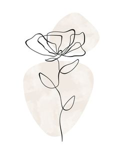 a black and white drawing of a flower