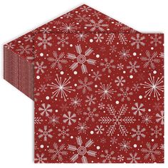 a red envelope with white snowflakes on it