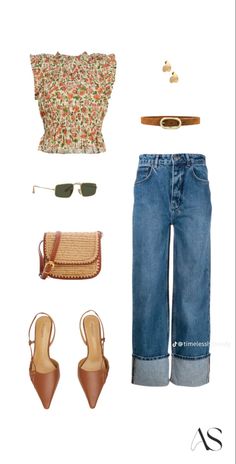 Hot Spring Day Outfit, Summer Causal Outfits 2024, Work Causal Outfits, True Spring Outfits, Coastal Capsule Wardrobe, Outfits For Early Spring, European Spring Outfits, European Spring, Look Jean