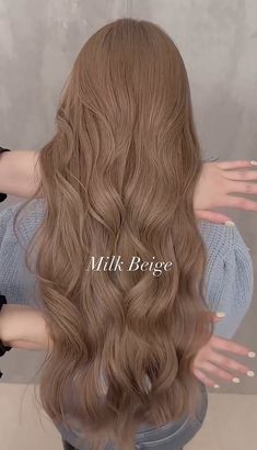 Milk Beige Hair, Hair Colour Inspo, Beige Hair Color, Hair Color Asian, Beige Hair, Korean Hair Color, Brown Hair Looks, Brown Hair Inspo, Hair Inspiration Long