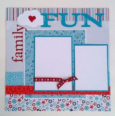 a scrapbook page with an image of a heart and ribbon on the front cover