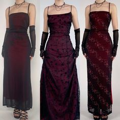 Non Dress Prom Outfit, Prom Dress Inspo Aesthetic, 90 Prom Dress, Whimsigoth Prom Dress, Prom Dresses 2000s, Prom Dress 2000s, 90s Dresses Formal, Y2k Dress Aesthetic, Long Red Dress Formal