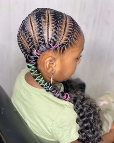 32 Lemonade Braids That Will Totally Inspire You Black Kids Braids Hairstyles, Lil Girl Hairstyles, Kids Curly Hairstyles, Kid Braid Styles, Toddler Hairstyles Girl, Natural Hairstyles For Kids, Kids' Braids