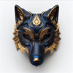 Gold Mask Fantasy Art, Wolf Mask Drawing, Fantasy Mask Design, Wolf Masquerade Mask, Mask Draw, Muzzle Mask, Fantasy Mask, Cool Mask, Masks Design