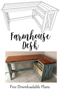 the farmhouse desk with free plans for it