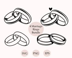 four wedding rings svg files