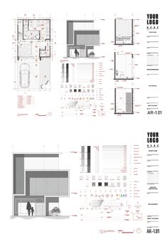 three diagrams showing different sections of a building