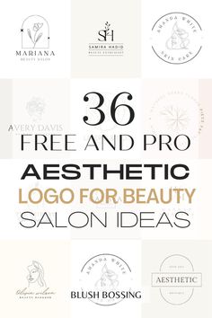 the logos for beauty salons are all in different styles and colors, including black and white