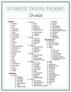 the ultimate travel packing checklist