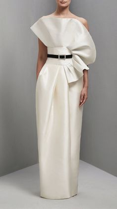 Description Off-White Column, Long dress Sleeveless Open neckline Taffeta, Lace Dry Clean Evening Dress Abby