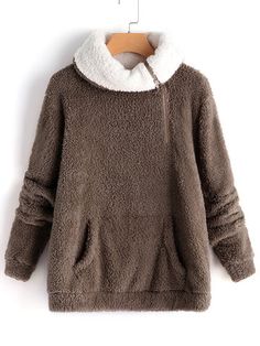 Plaid Outerwear, Fluffy Jumper, High Neck Sweatshirt, Outwear Coat, Long Sleeve Turtleneck, Women Hoodies Sweatshirts, Fleece Sweatshirt, Online Clothing, Chic Outfits