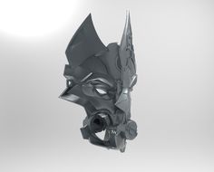 the mask is designed to look like it has been made out of paper and metal