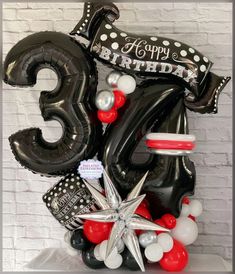 34th arrangement 34th Birthday Ideas For Him, Outfit Ideas For Birthday, Balloon Ceiling Decorations, 34 Birthday, Bee Balloon, Happy 34th Birthday, Birthday Balloon Bouquet, Balloons Number, Balloon Business