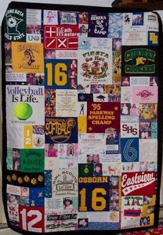 a large quilt made up of many different types of stickers