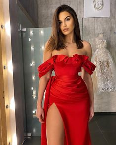 Red Long Prom Dresses, Ruffle Prom Dress, Prom Dresses Long Mermaid, Long Evening Gowns, Long Prom Dresses, Glam Dresses, Red Prom Dress, Mermaid Prom Dresses, Evening Dresses Long