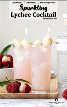 two glasses filled with pink lemonade and raspberry spritkle cocktails