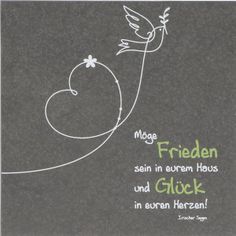 a drawing of a bird flying in the air with a message below it that reads,'moge frieden sein en errum haus and click in arn heren herean