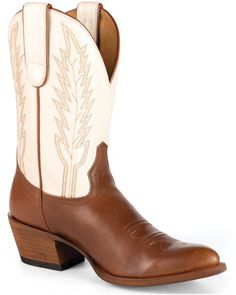 Macie Bean Women's Oh My Macie Western Boots - Round Toe Fitted Western Cream Boots, Fitted Cream Western Boots, Cream Fitted Snip Toe Boots, Beige Fitted Western Boots, Fitted Beige Western Boots, Cream Fitted Boots With Leather Sole, Fitted Cream Boots For Rodeo, Fitted Beige Boots For Ranch, Beige Fitted Snip Toe Boots