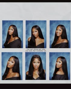 an image of a woman's face with different angles and hair types in it