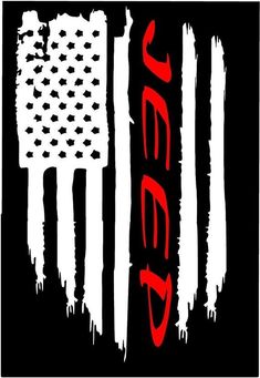 an american flag with the word dead written on it in red and white ink, against a black background