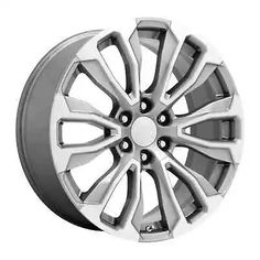 an aluminum wheel on a white background